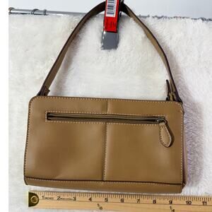 Liz Claiborne Mini SHoulder bag Baguette purse with outer zipper pocket faux ltr